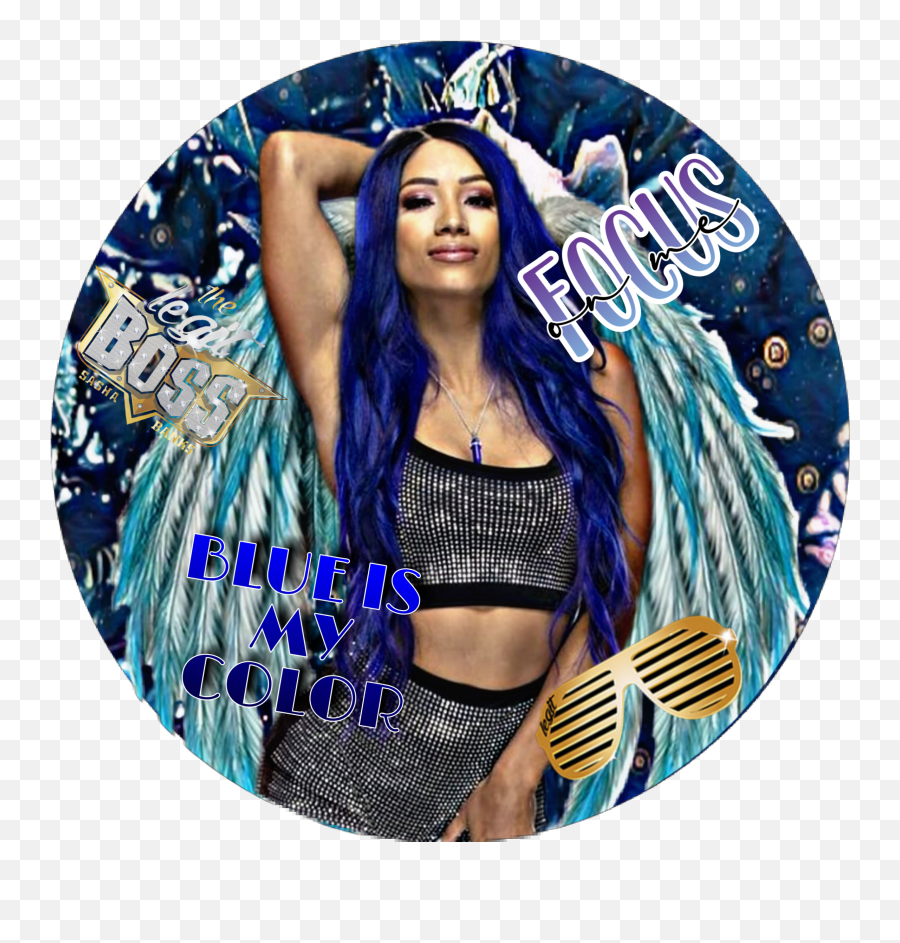 Freetoedit Sashabanks Wwe Blueismycolor Image For Popso - Label Png,Sasha Banks Png