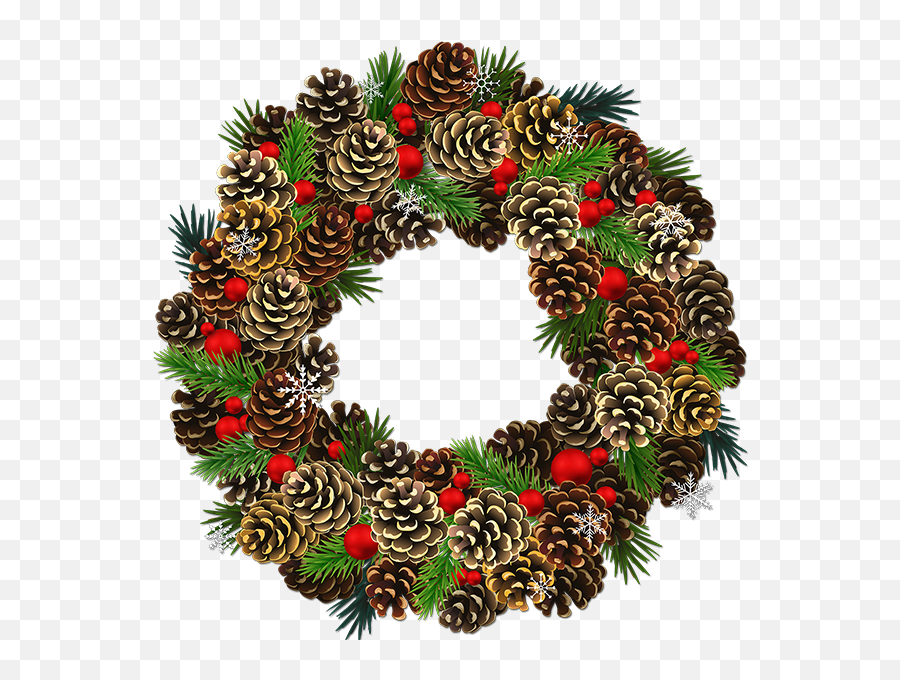 Transparent Christmas Pinecone Wreath - Christmas Wreath Transparent Background Png,Christmas Wreath Png Transparent