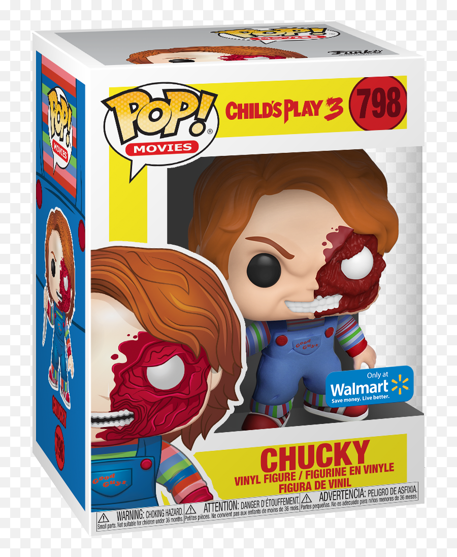 Funko Pop Movies Horror S7 - Chucky Half Face Bd Walmart Exclusive Chucky Funko Pop Childs Play 798 Png,Chucky Png