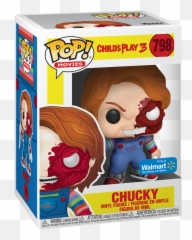 Funko Pop Movies Horror S7 - Chucky Half Face Bd Walmart Exclusive Chucky Funko Pop Childs Play 798 Png,Chucky Png