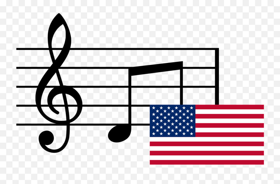 Music Notes And Flag Of Usaunited States Americapng - Music Of United States,United States Png