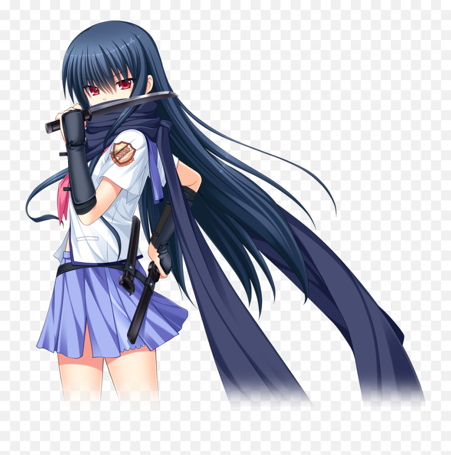 Anime Girl Dark Blue Hair - Dark Blue Hair Anime Girl Png,Anime Hair Transparent