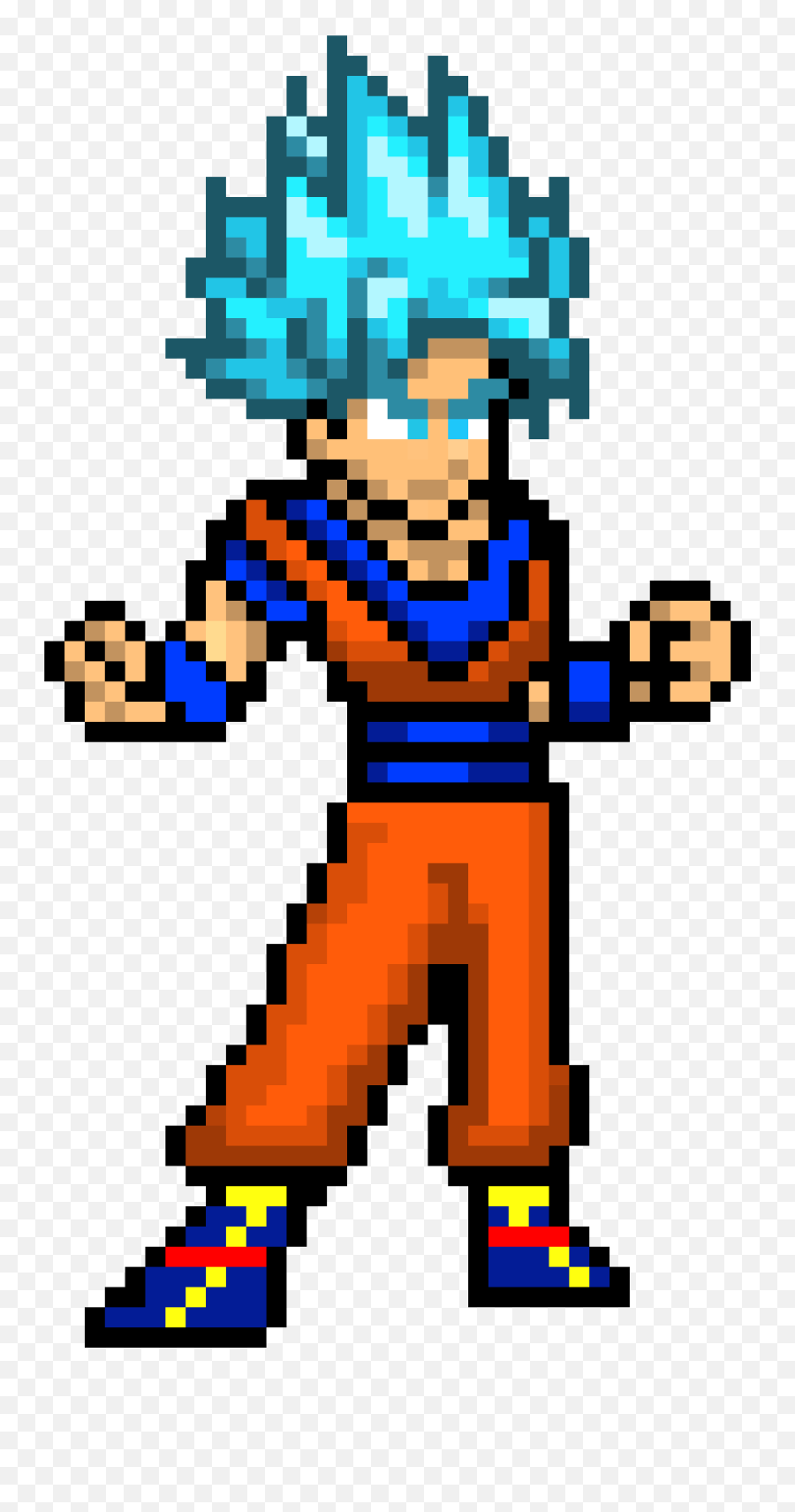 Super Saiyan Blue Goku Pixel Art Maker - Super Saiyan Pixel Hair Png,Goku Super Saiyan Png