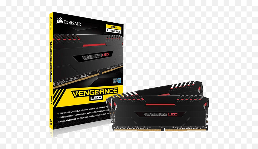 Corsair Vengeance Led 16gb Ddr4 - 3200mhz Red Kit 2x 8gb Black Vengeance Led Heatspreader Corsair Vengeance Led 32gb Png,Corsair Logo Png