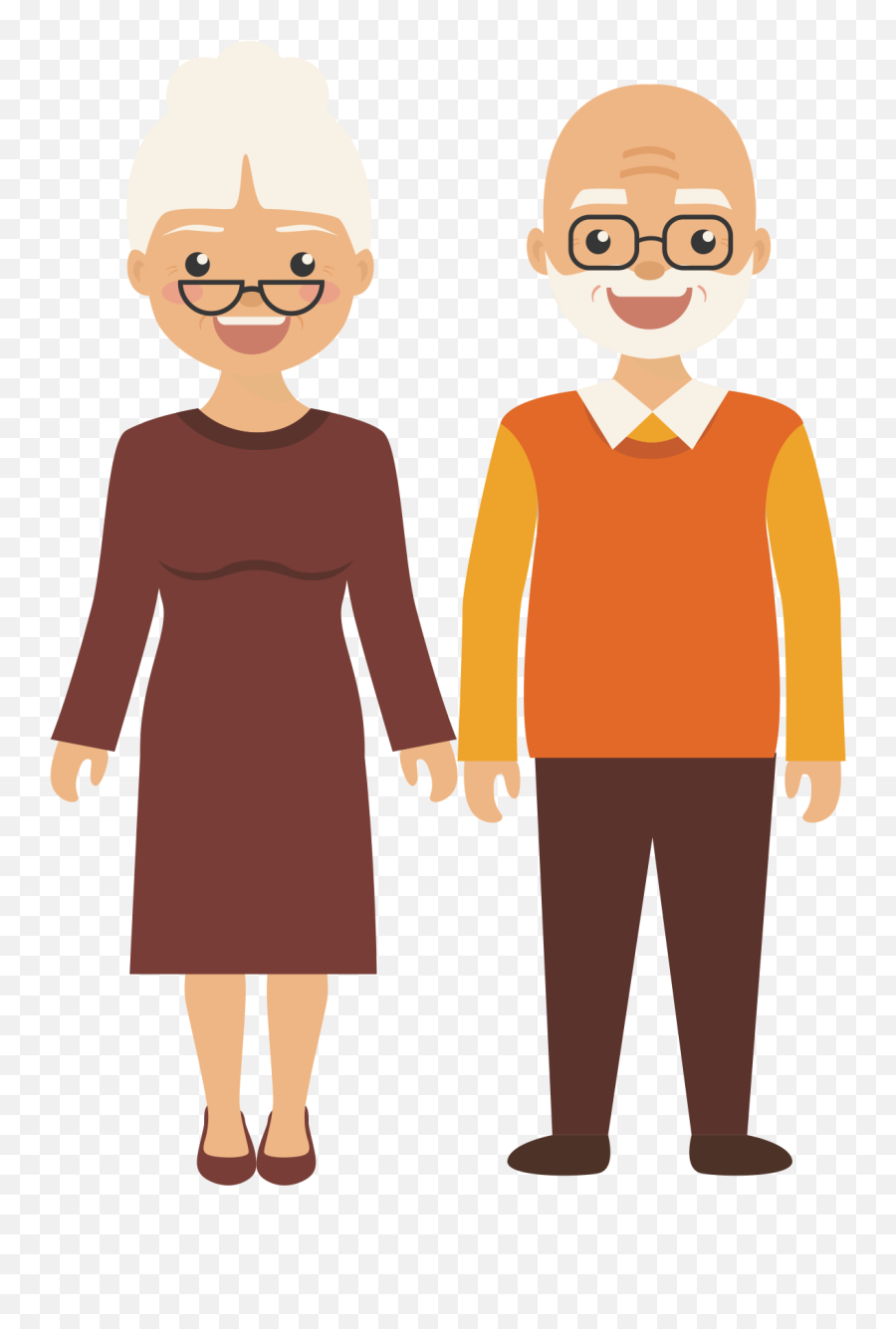 Elderly People Cartoon Png Transparent - Old People Clipart Png,Old Person Png