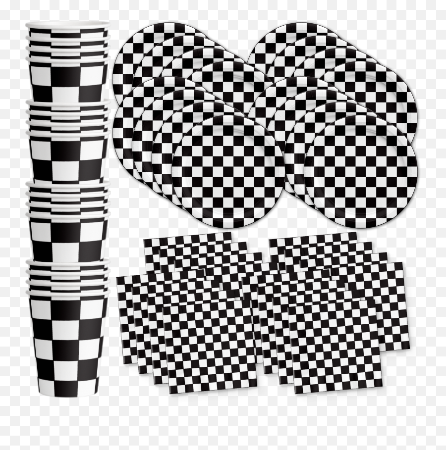 Checkered Flag Party Supplies U2013 Birthdaygalorecom - Black And White Checkered Plates Png,Checkered Flags Png