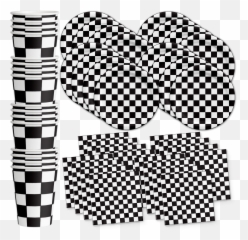 Checkered Flag Party Supplies U2013 Birthdaygalorecom - Black And White Plates png