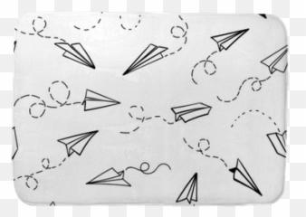 Bath Mat Seamless Pattern With Vector Paper Airplane Travel - Paper Plane Prints png