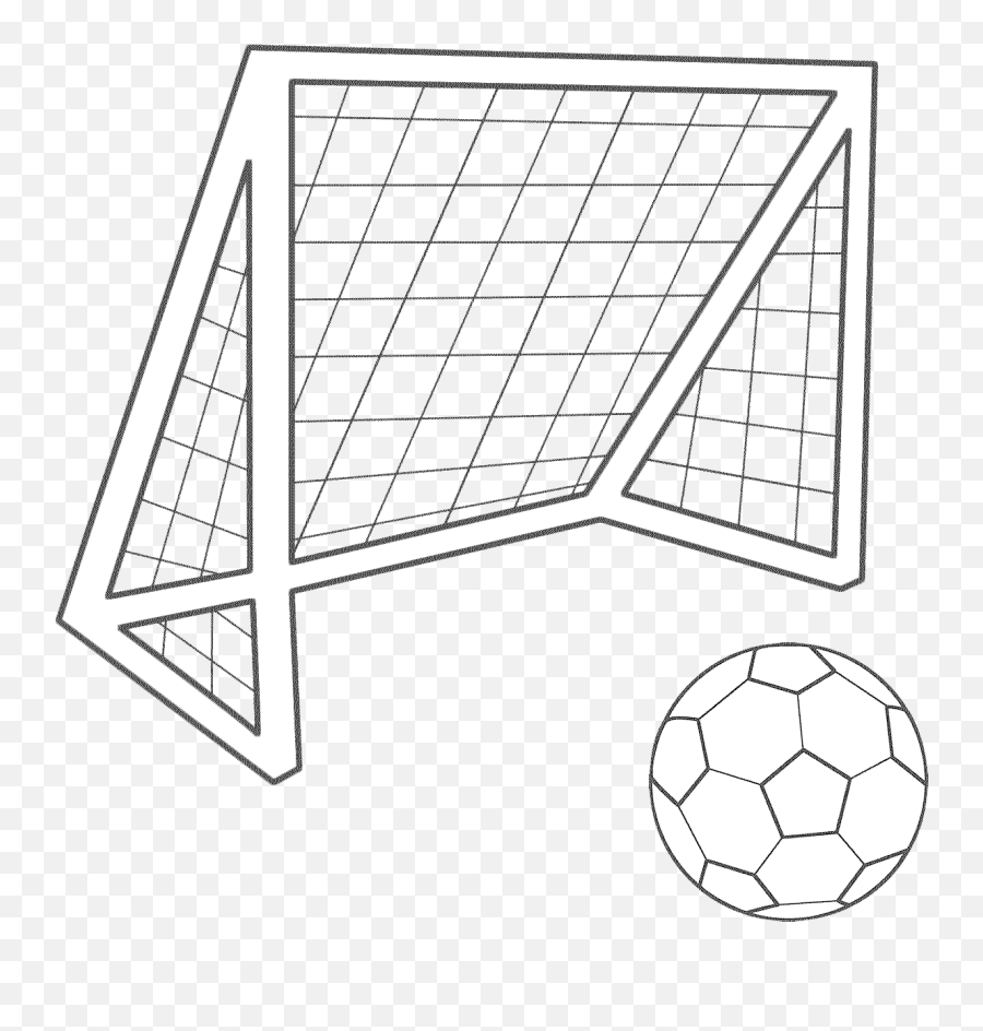 Download Hd Football Goal Png - Soccer Goal Coloring Page Soccer Goal Drawing Easy,Goal Png