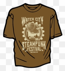 Wcsf Airship Tee Brown U2014 Watch City Steampunk Festival - T Shirt Clip Art Png,Airship Png