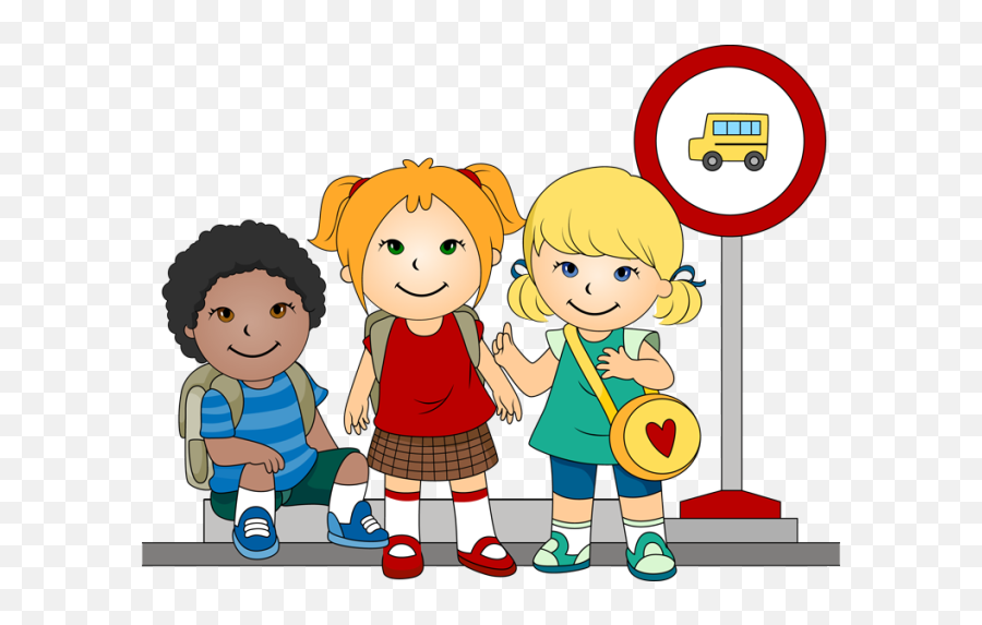 Walking School Bus Clipart - Clip Art Li 1713546 Png School Bus Stop Clipart,School Bus Clipart Png