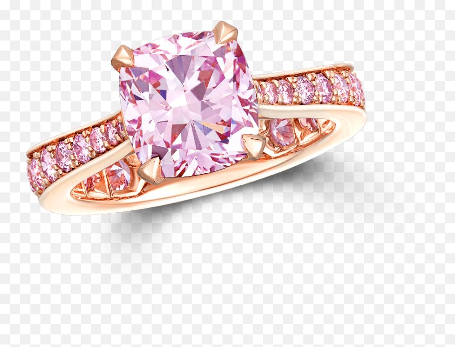 Cushion Cut Pink Diamond Ring Graff - Engagement Ring Png,Pink Diamond Png