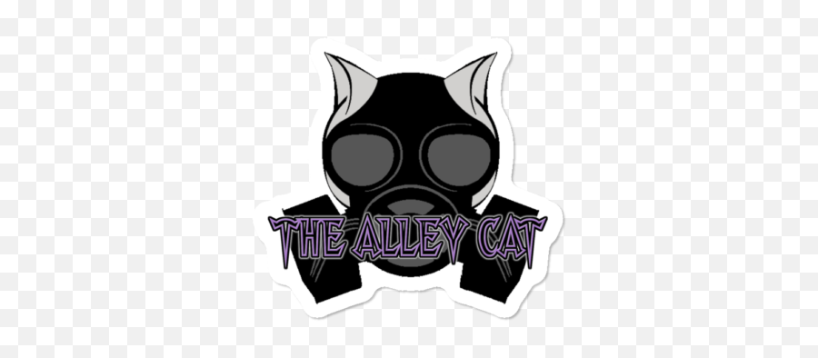Tac Cat Gas Mask Logo Purple Text V102 Gasmask T Shirt By - Cartoon Png,Gas Mask Logo