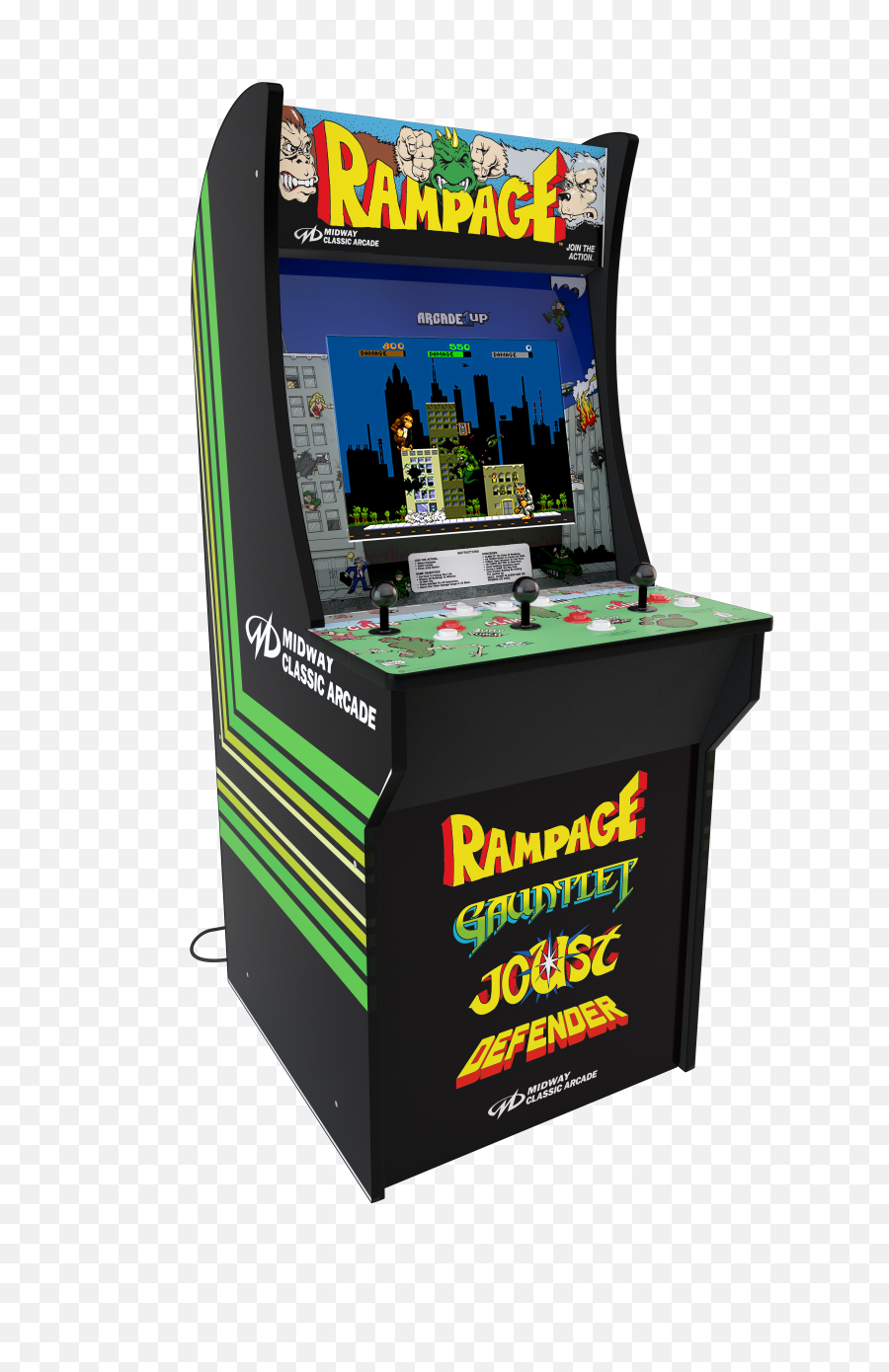 Rampage Arcade Machine Arcade1up 4ft - Rampage Arcade1up Png,Arcade Machine Png
