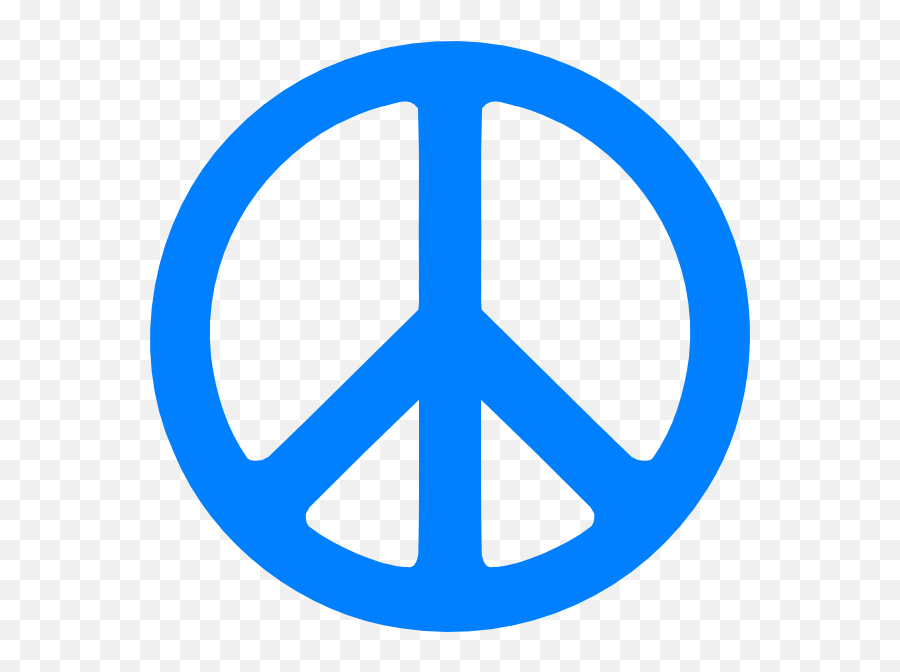 Blue Peace Sign Clip Art - Blue Peace Sign Clipart Png,Peace Symbol Png