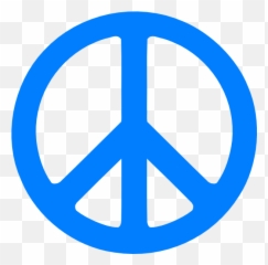 Blue Peace Sign Clip Art - Clipart png