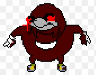 Ugandan Knuckles Exe - Pixel Art Minecraft Memes png