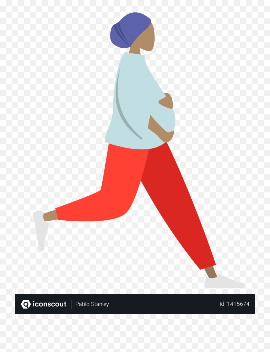 Running Pregnant Woman Illustration - Illustration Png,Pregnant Woman Png