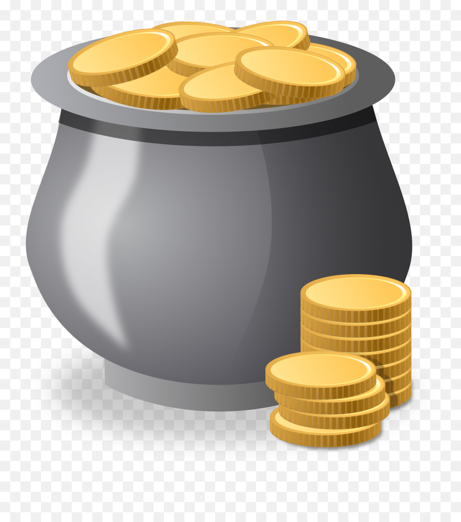 Free Pot Of Gold Coins Clip Art - Money Pot Clipart Png,Pot Of Gold Transparent