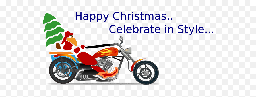 Christmas Motorcycle Clip Art - Vector Clip Art Motorcycle Art Clip Transparent Png,Motorcycle Clipart Png