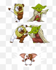 Yoda An Ewok And Gizmo - Fusion Parodie png