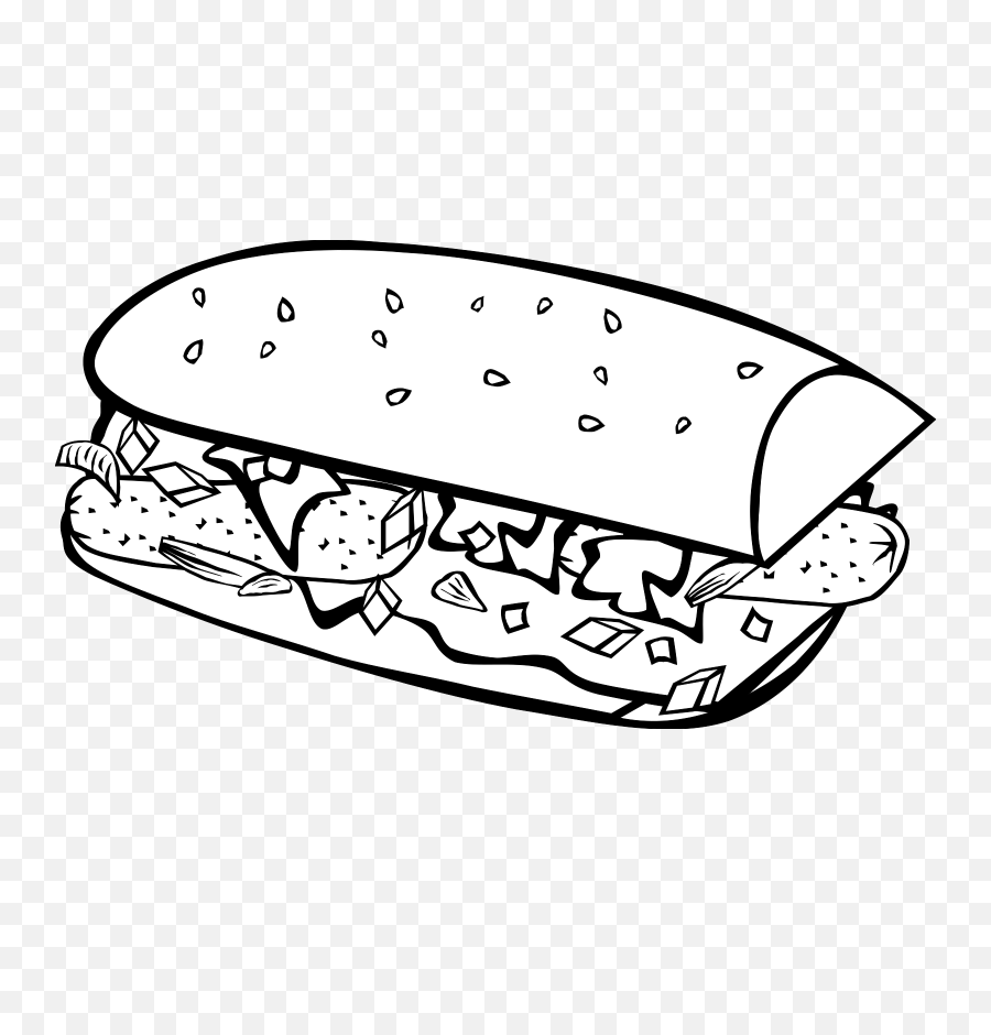 Sub Hoagie Grinder - Free Vector Graphic On Pixabay Sandwich Clip Art Png,Sub Sandwich Png
