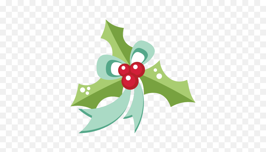 Christmas Holly With Ribbon Svg Scrapbook Cut File Cute - Miss Kate Cuttables Holly Png,Holly Png