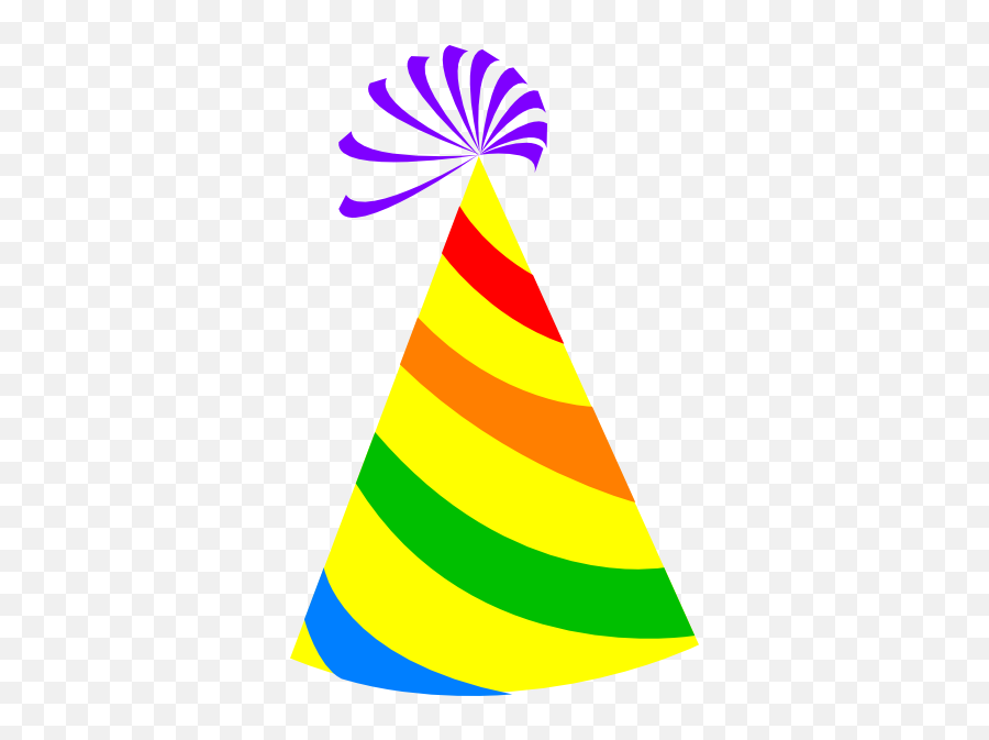 Rainbow Party Hat Yellow Clip Art - Vector Clip Birthday Hat Clipart Png,Party Hat Png