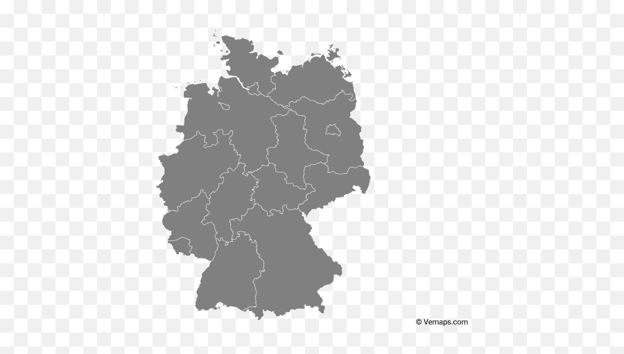Grey Map Of Germany - Germany Map Outline Png,Germany Png