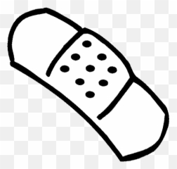 Download Bandaid Band Aid Coloring Page Image Clipart Png - Bandage Black And White,Bandaid Png