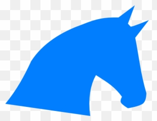 Blue Horse Head Silhouette Clip Art - vector png