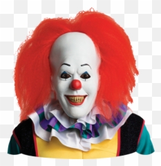 Download Hd It Pennywise Clown Halloween Costume Latex Mask - With Long Face png