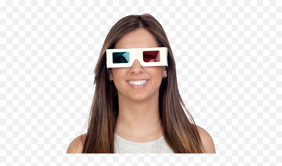 Download Girl With 3d Glasses - 3d Glass Png,3d Glasses Png