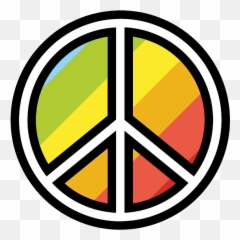 Peace Symbol Emoji Clipart - Groovy Sign Black And White png