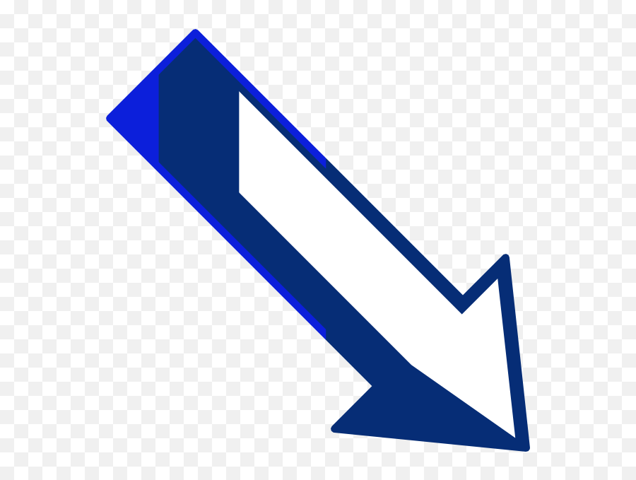 Blue Arrow Right Down Clip Art - Arrow Diagonal Down Right Png,Arrow Pointing Down Png
