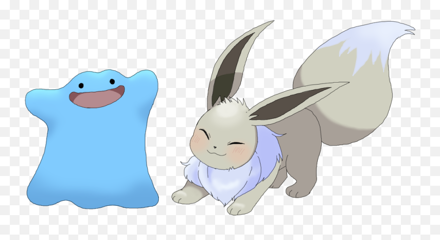 Eevee And Ditto Pokemon Drawn By Midorimachiko Danbooru - Soft Png,Ditto Png