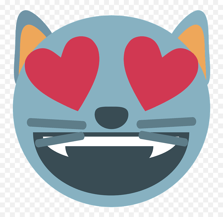 Smiling Cat With Heart - Eyes Emoji Clipart Free Download Scalable Vector Graphics Png,Heart Eye Emoji Transparent