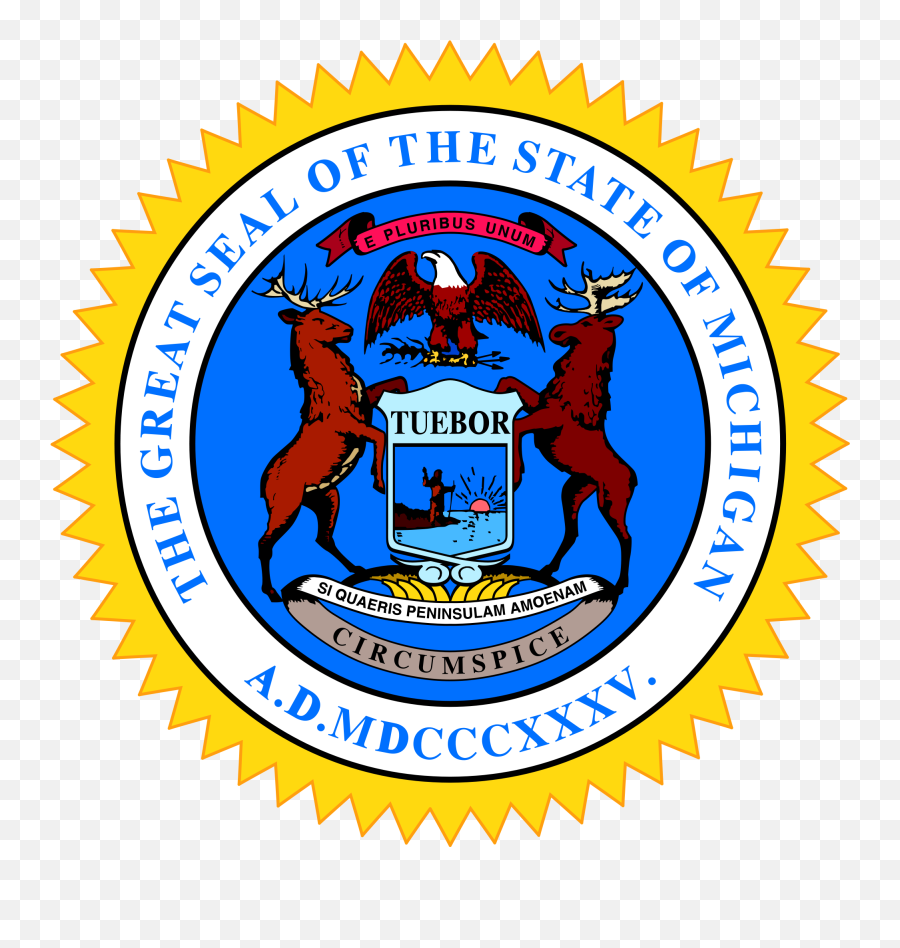 Michigan State Seal Png Clipart - Michigan State Seal,Michigan State Logo Png
