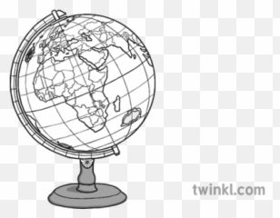 Globe Black And White 1 Illustration - Twinkl North Cape png