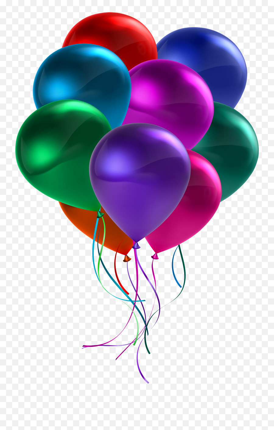 Bunch Of Colorful Balloons Transparent - Happy Birthday Colorful Balloons Clipart Png,Balloons Transparent