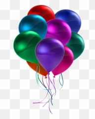 Bunch Of Colorful Balloons Transparent - Happy Birthday Colorful Balloons Clipart Png,Balloons Transparent