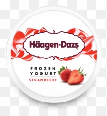 Strawberry Frozen Yogurt Ice Cream - Haagen Dazs Mint Leaves And Chocolate Png,Yogurt Png