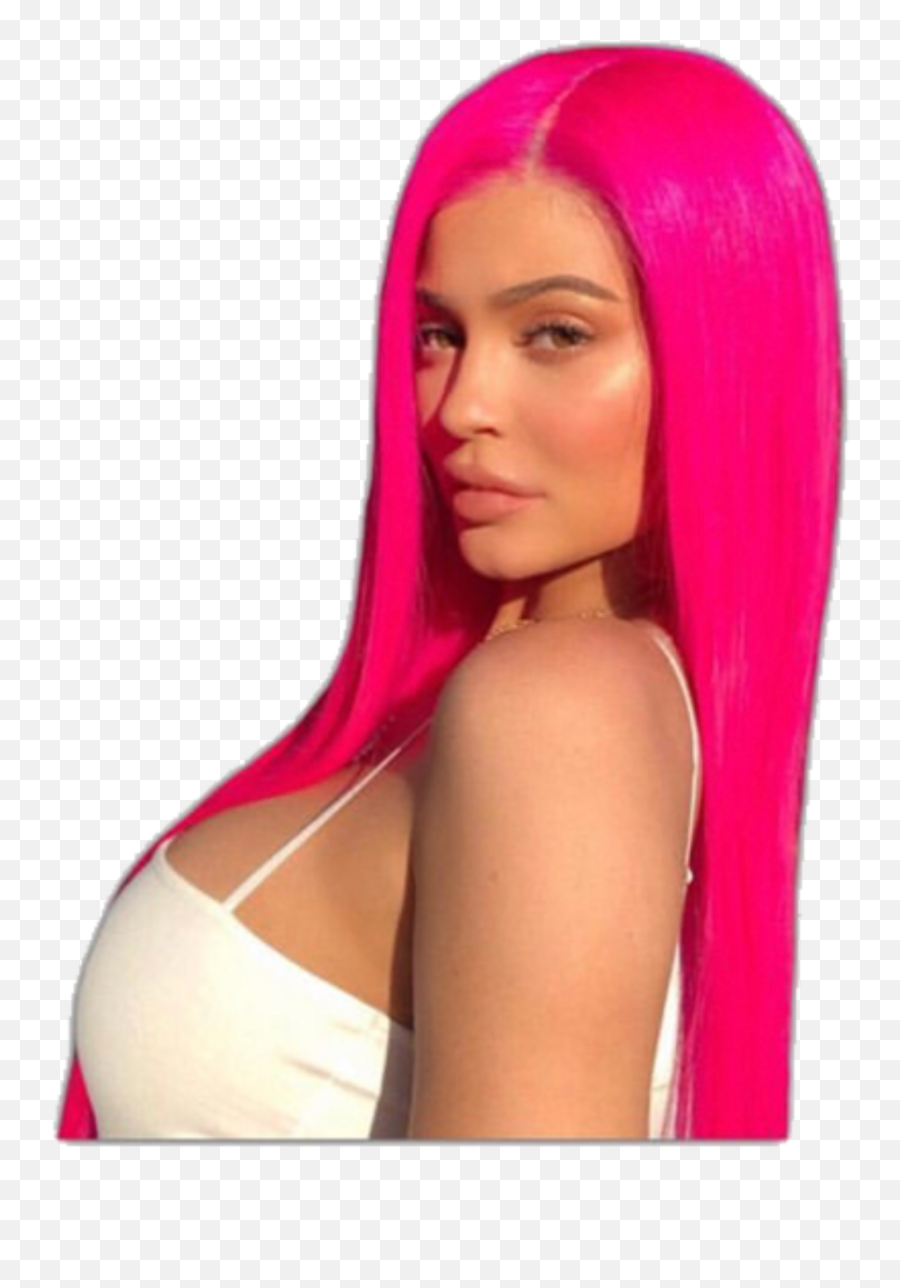 Kylie Jenner Kyliejenner Woman Lady Girl Pink Pinkhair - Kylie Jenner With Pink Hair Png,Kylie Jenner Transparent