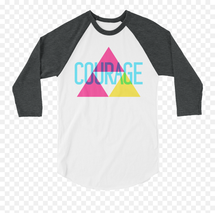 Triforce Of Courage 34 Sleeve Raglan Shirt Unisex - Triangle Png,Triforce Png