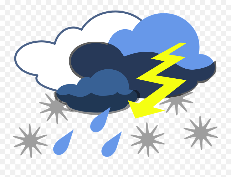 Lightning Storm Thunder - Free Vector Graphic On Pixabay Storm Clip Art Png,Thunder Cloud Png