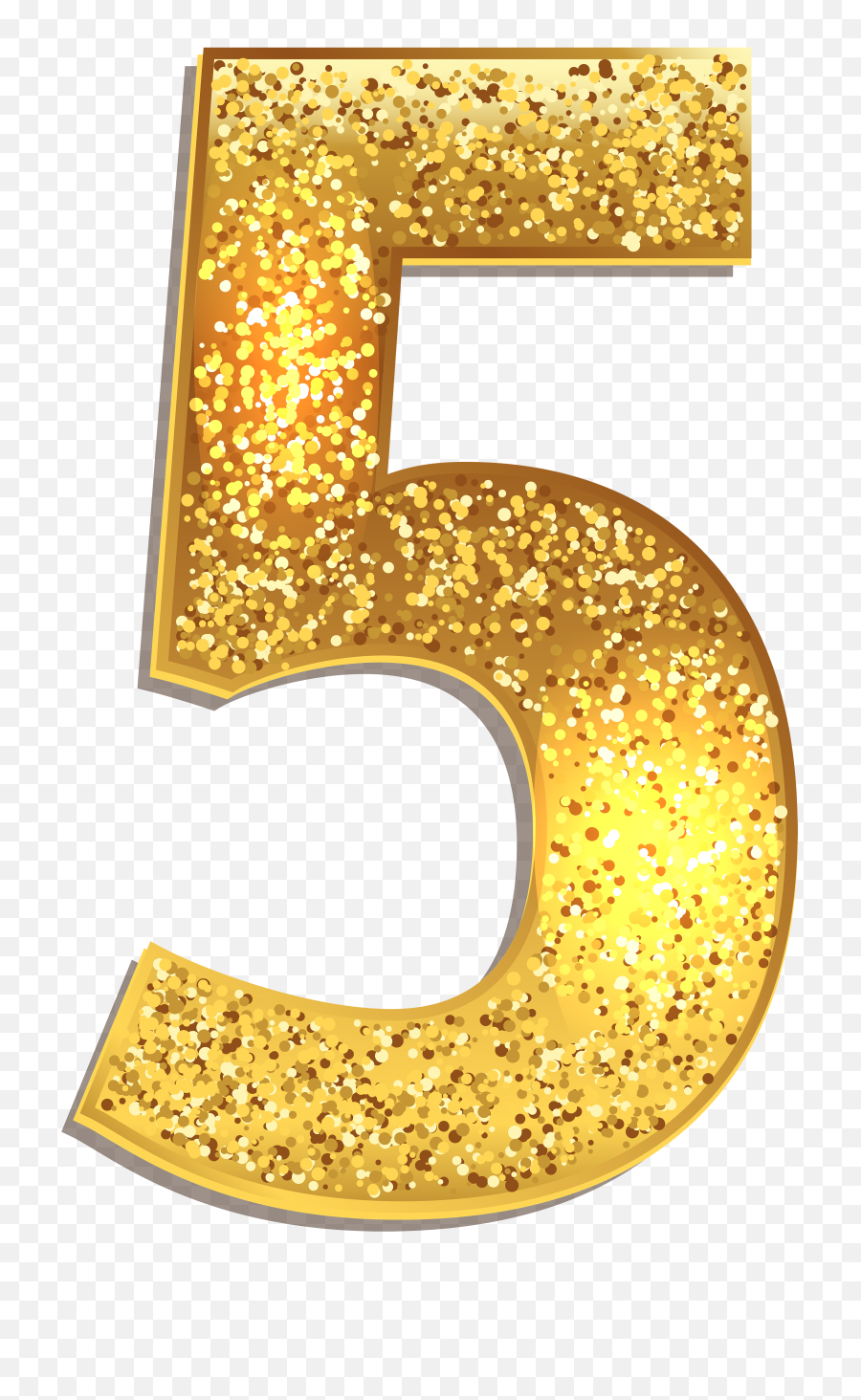 Number Five Gold Shining Png Clip Art Image - Blingbling Gold Number 5 Png,Bling Png