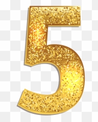 Number Five Gold Shining Png Clip Art Image - Blingbling Gold Number 5 Png,Bling Png