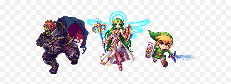 Smash Bros Characters Turned Into Gorgeous Pixel Art - Palutena Goddess Of Light Png,Ganondorf Png