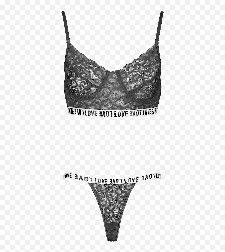 Love Tape Lace Bra U0026 Thong Set Boohoo - Lingerie Top Png,Thong Png