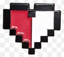 8bit Heart Pin - Pixel Art Hearts Png